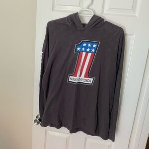 Harley-Davidson Men’s Gray Hoodie with USA Logo, Size XXL
